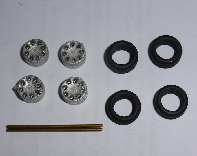 white metal 1:43 set of wheels for Alfa Romeo 155 and other Alfa Romeos of the 90s Carrara Models 22