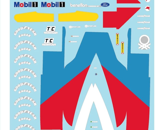 1:43 waterslide serigraphed decals Benetton Ford B189b USA GP 1990 Nannini/Piquet Tameo TMK119