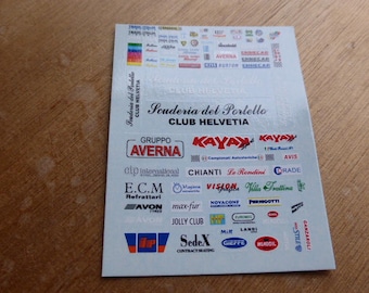 1:43 decals different logos Scuderia Biondetti, Tampolli, Giglio Corse, Team Italia, Piloti Fiorentini, Portello, Giani etc