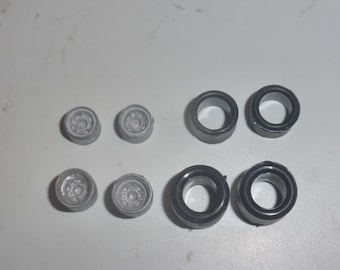 1:43 white metal 4-spokes wheels (and rubber tires) for Sport Prototypes of the 70s FDS production #9