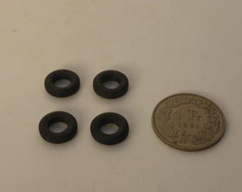1:43 scale set of 4 treaded tires for small cars Fiat 500 Mini etc mm 11.23x3.23 GMT027