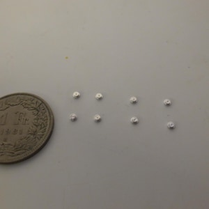1:43 machined aluminium central knobs for wire wheels etc (mm 2.10 diameter), set of 8 pieces