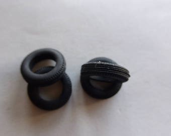 Set of 4 tires, threaded - Model car accessories - Scale model tires - 1:43 mm 3.7x14.9x9.0 #439