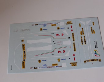 1:43 decals sheet for Ferrari 312 T5 Formula 1 Belgian and Monaco GP 1980 Villeneuve/Scheckter Tameo T218