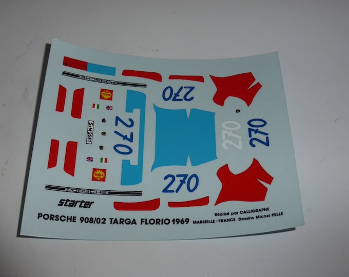 1:43 decals for Porsche 908/2 Targa Florio 1969 #270 Elford/Maglioli Starter production