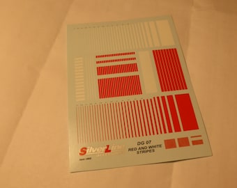 white and red stripes decal sheet Tameo DG07