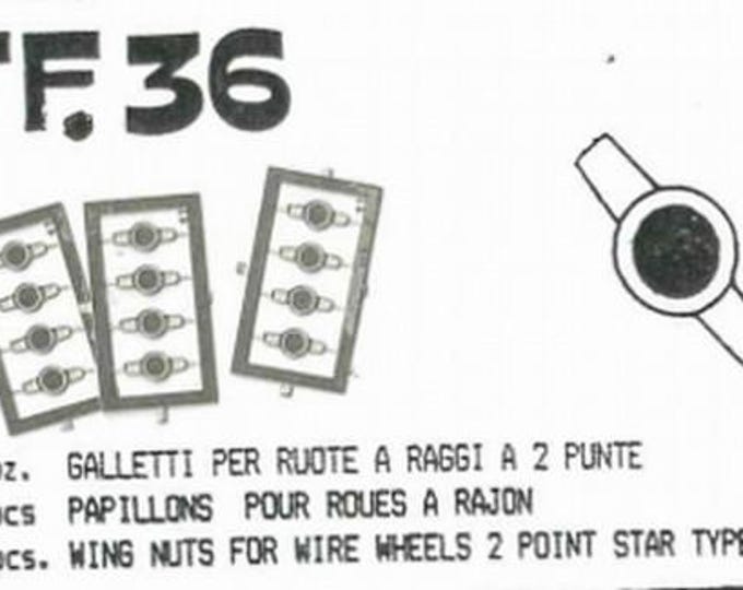 photo etched 1:43 two wings wheelspins for GT and prototypes (12 pieces) for Ferrari, Jaguar etc Tron TF38