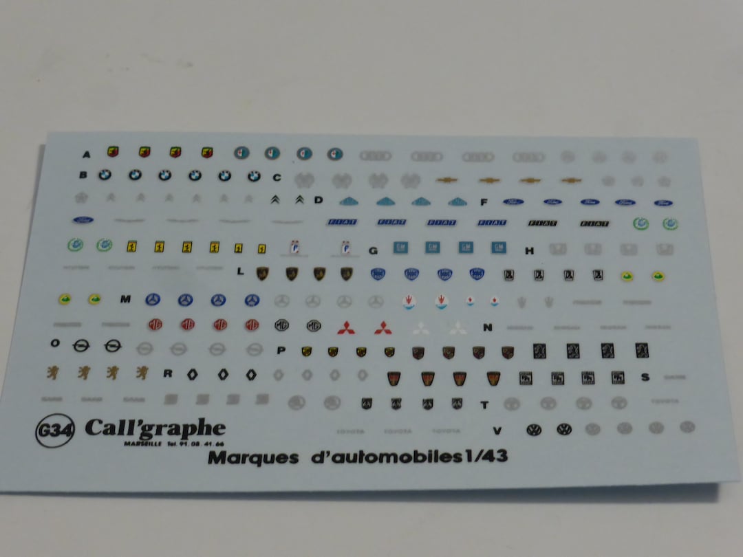 1:43 Decals Sheet With Lots of Small Makes Symbols modern for Radiators ...