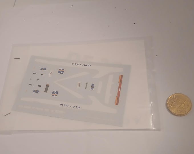 1:43 waterslide decals sheet for Alfa Romeo 90 1989 Polizia Stradale (Italy) Tron DE30