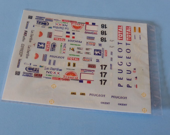 1:43 decals for Courage Peugeot C60 LMP900 Pescarolo Team Le Mans 2001 #17/18