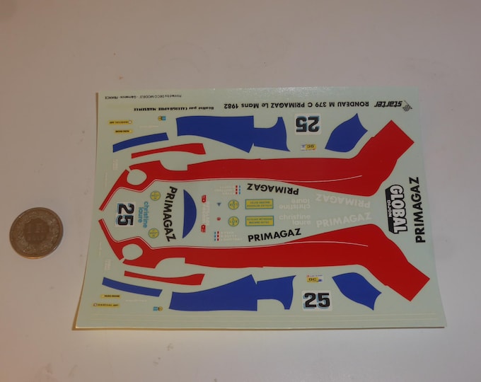 1:43 decals for Rondeau M379C Primagaz Le Mans 1982 #25 Yver/Guittény/Sotty Starter production