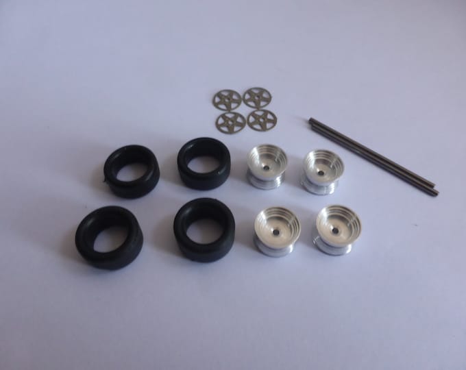1:43 turned, white metal and photoetched 5-spokes Gotti-type wheels for Group 4/ Group B rally cars of the 70-80s Tron TPF02