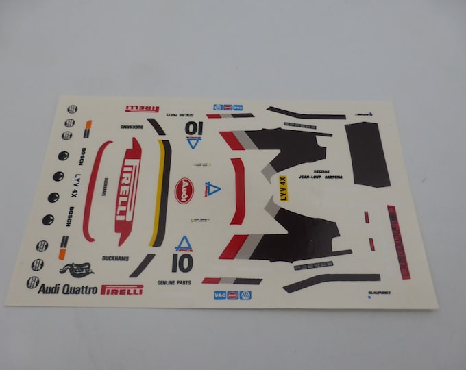 1:43 decals for Audi Quattro Rally RAC 1982 #10 Mikkola/Hertz Record production