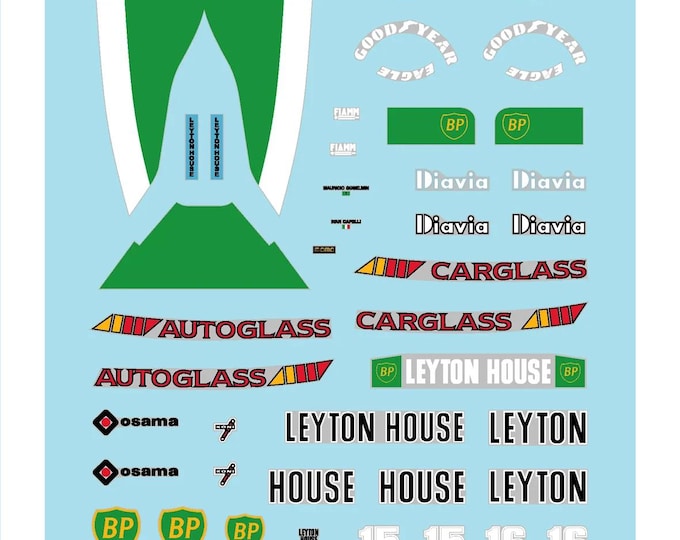 1:43 waterslide serigraphed decals Leyton House Judd CG901 French GP 1990 Capelli/Gugelmin Tameo TMK121