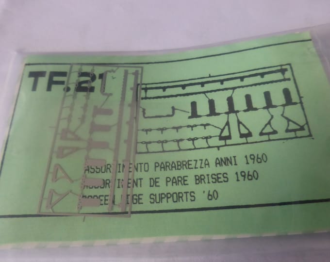 Pack of photoetched frames and supports for windscreens of 50s single seaters 1:43 scale Tron TF21
