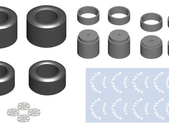 5-spokes -Dymag wheels set for modern Formula 1 cars with Goodyear decals Tameo PWT09 1:43