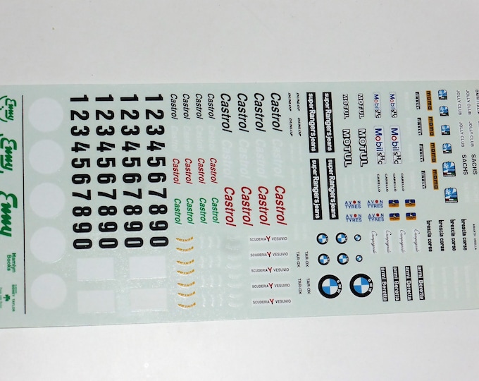high quality 1:43 decals for racing cars of the 70s-80s lots of logos, numbers etc Madyero by Remember TK112