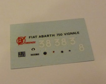 1:43 decals for Fiat Abarth 750 Goccia Zagato Mille Miglia 1957 #38