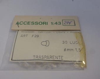 pack of 30 transparent 1:43 scale plastic lights (round, CLEAR) mm 1.5 FDS 29F