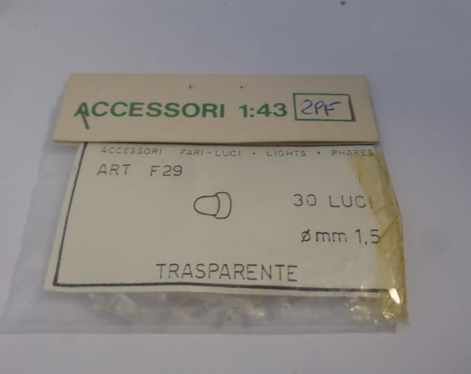pack of 30 transparent 1:43 scale plastic lights (round, CLEAR) mm 1.5 FDS 29F