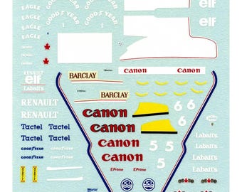 1:43 waterslide serigraphed decals Williams Renault FW13B USA GP 1990 Patrese/Boutsen Tameo TMK118