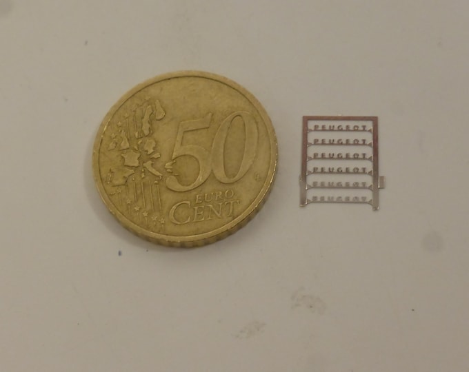 1:43 photoetched Peugeot scripts for cars of the 50-60-70s