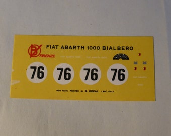 high quality 1:43 decals for Fiat Abarth 1000 Bialbero 6h Auvergne 1961 #76 Jean Guichet Cartograf for Barnini