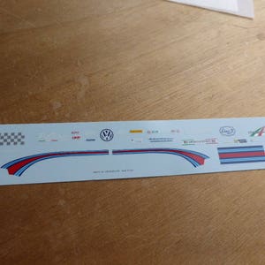 high quality 1:43 decals different logos Tiny Cars, Martini stripes, Giannini, Campionato Autostoriche, etc