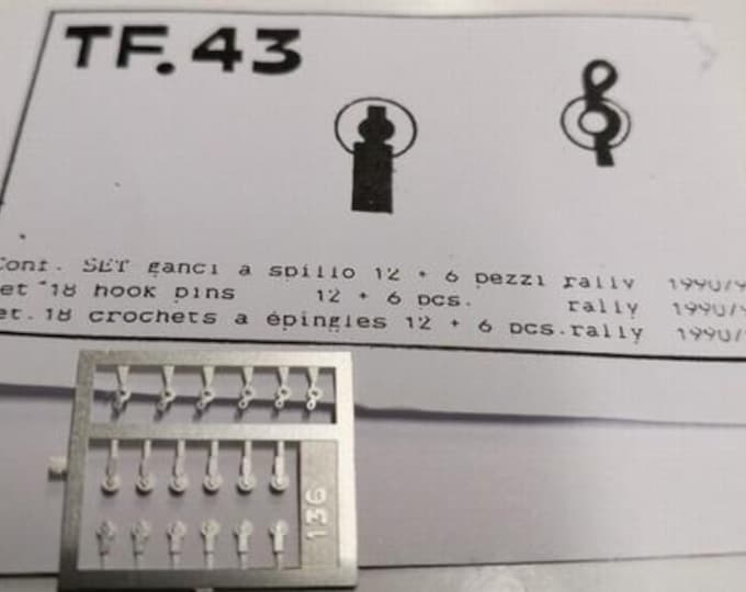 photo etched 1:43 racing hook pins for sportscars and prototypes (2 types) Tron TF43