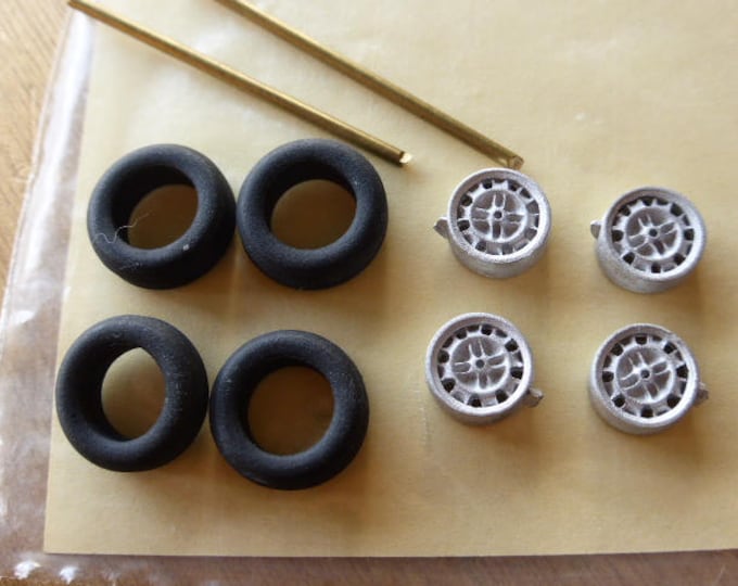 white metal  13" wheels for Abarth sportscars of the 70s etc. Carrara Models 34 1:43