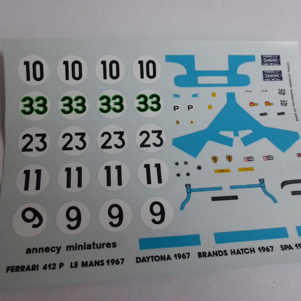 Decals Ferrari 512 BB Le Mans 1980 78 1:32 1:43 1:24 1:18 decals | UK