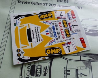 high quality 1:43 decals sheet for Toyota Celica ST205 Rally Argentina 1997 Auriol/Giraudet RACING43 RD05