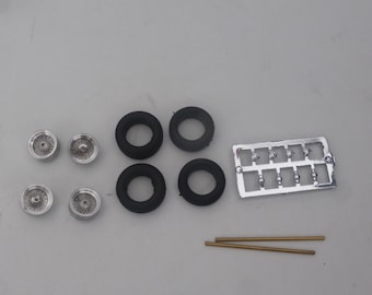 1:43 turned and photoetched wire wheels for Ferrari 250 GT', SWB 250LM etc with 2/3 ears wheelspins Remember