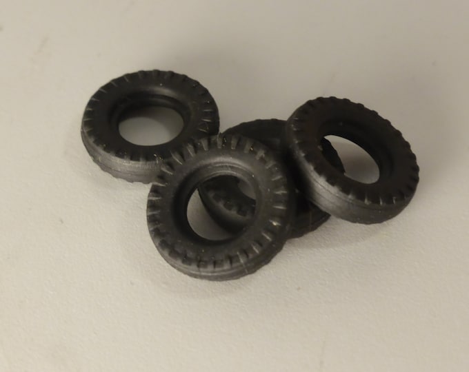 set of 4 tires to restore old 1:43 diecasts (Dinky GB, British and American touring cars) - black mm 15.20x3.80 - 3MJA catalogue n.DO16