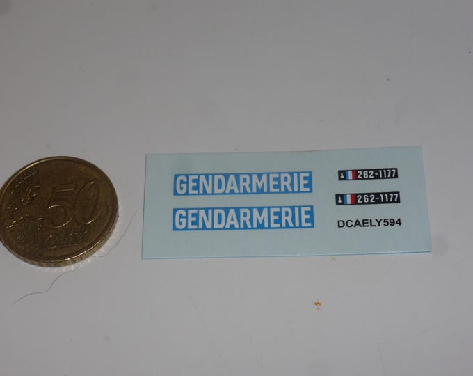 1:43 waterslide decals sheet Gendarmerie for vans and trucks of the 50-60s