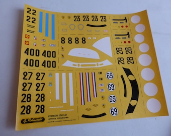 original Robustelli Annecy decals for Ferrari 250 LM Filipinetti, E.Francorchamps, Bardahl etc 1:43