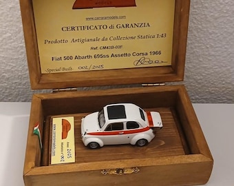Fiat Abarth 695 SS Assetto Corsa 1966 in white/red CARRARA Models 1:43 factory built CM43B-03F