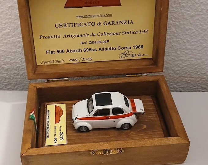 Fiat Abarth 695 SS Assetto Corsa 1966 in white/red CARRARA Models 1:43 factory built CM43B-03F