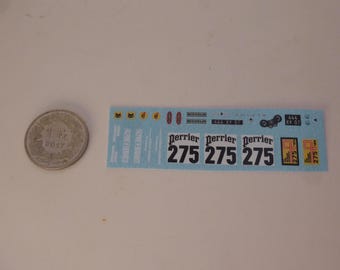 1:43 waterslide decals Alpine Renault A110 Tour Auto 1974 #275 Gounon/Soubeyrand