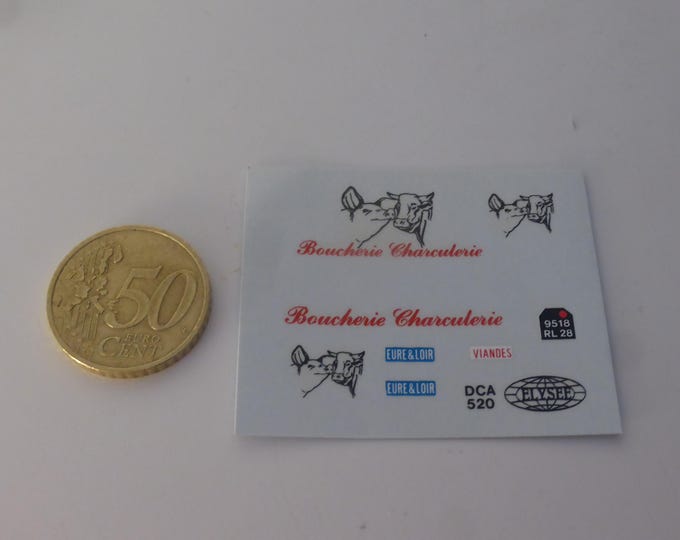 1:43 waterslide decals sheet Boucherie Charcuterie for trucks and vans of the 50-60s