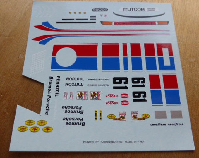 high quality 1:43 decals Porsche 934 IMSA Brumos 24h Daytona 1977 #61 Busby/Gregg Madyero by Remember TK02