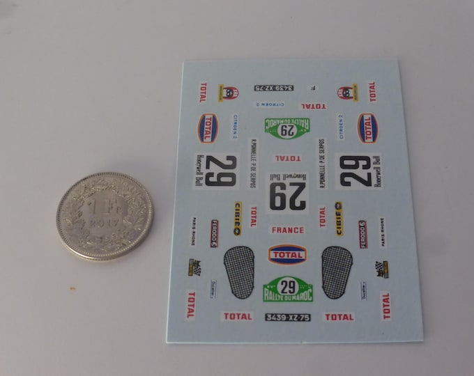 1:43 waterslide decals for Citroen DS23 Rallye du Maroc 1973 #29