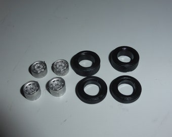 1:43 white metal wheels set for Abarth road and racing cars of the 50-60-70s Tron A67