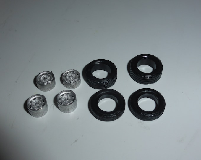 1:43 white metal wheels set for Abarth road and racing cars of the 50-60-70s Tron A67