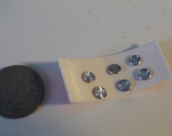 machined aluminium round lights mm 5.58 with inner resin clear colour (at choice) pack of 6 pieces