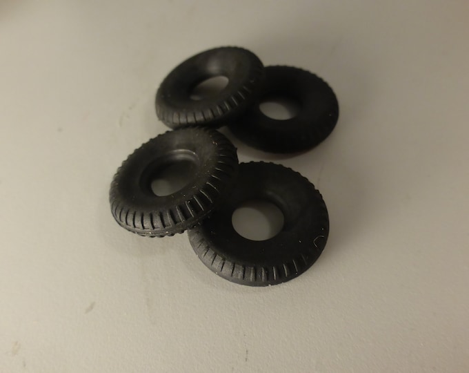 set of 4 tires to restore old 1:43 diecasts (Dinky Berliet 34, Boilot, Willème, Ferrari, Talbot...) - black mm 21x4.73 - 3MJA n.DO05