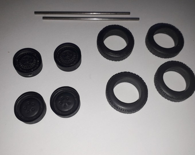 1:24 racing wheels and tires for CD Panhard 1962 and other racing cars of the 60s Le Mans Miniatures ACW124019