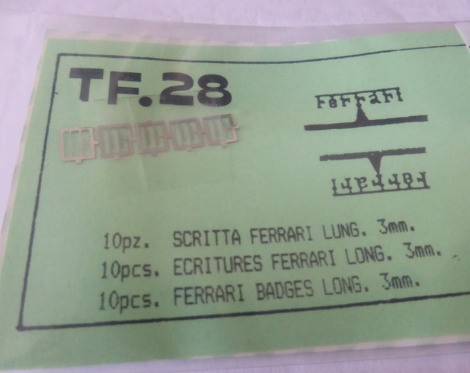 photoetched small Ferrari scripts for 1:43 model cars (pack of 10) Tron TF28