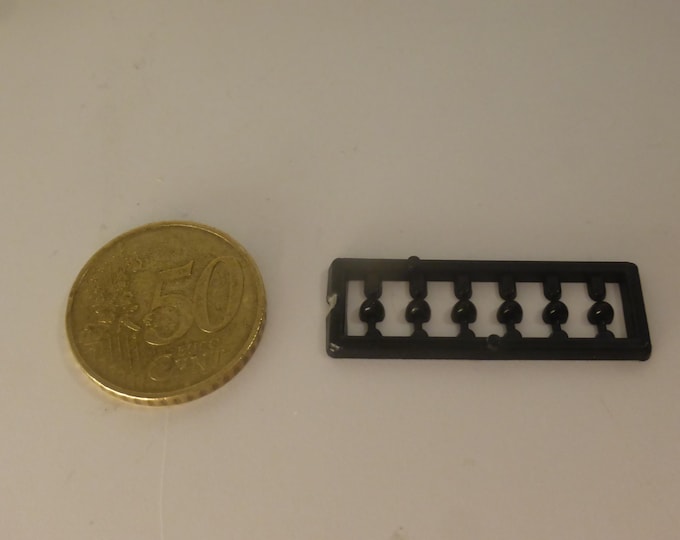 1:43 ogival side mirrors for road and racing cars (plastic, pack of 6 pieces, black)