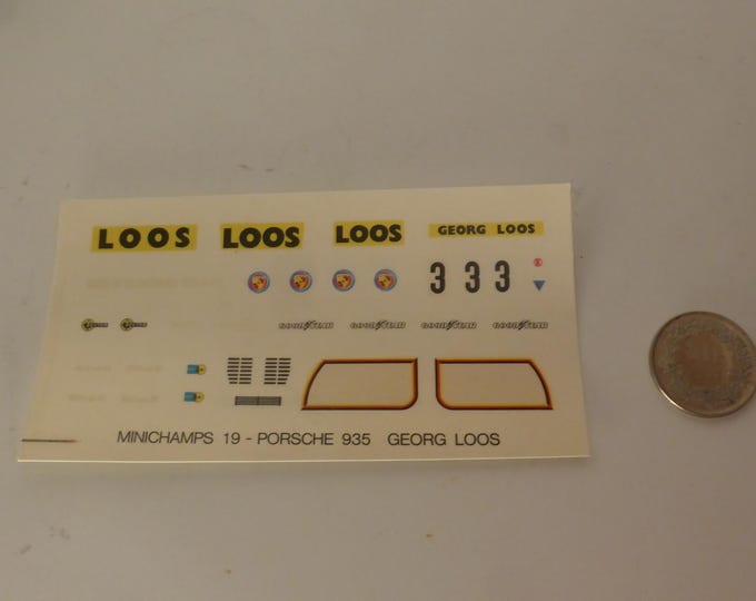 1:43 waterslide decals for Porsche 935 Turbo Georg Loos DRM 1977 #3 AMR Minichamps